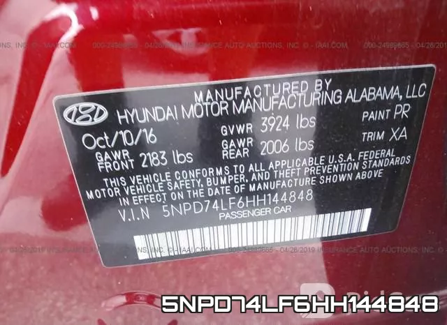 5NPD74LF6HH144848 фото 10
