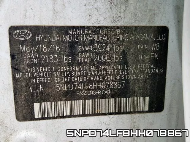 5NPD74LF8HH078867 фото 2
