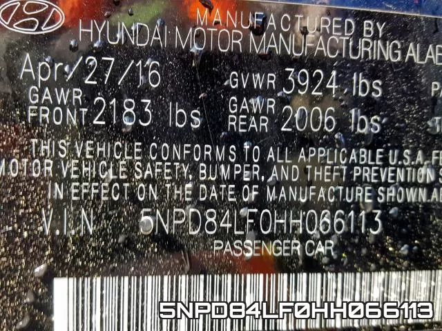 5NPD84LF0HH066113 фото 2