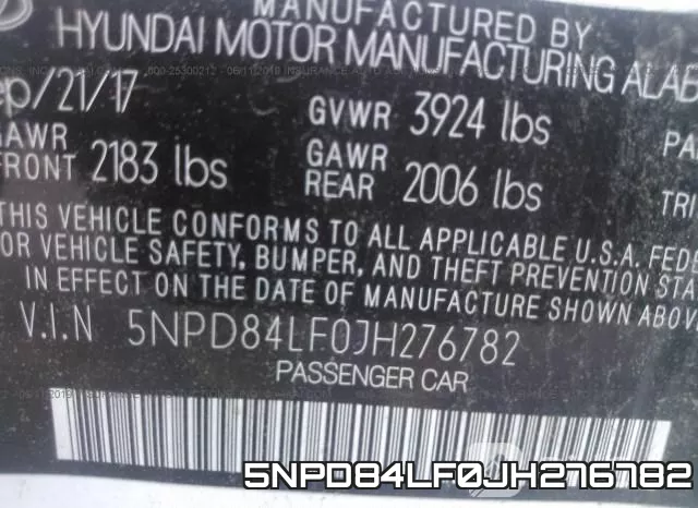 5NPD84LF0JH276782 фото 10