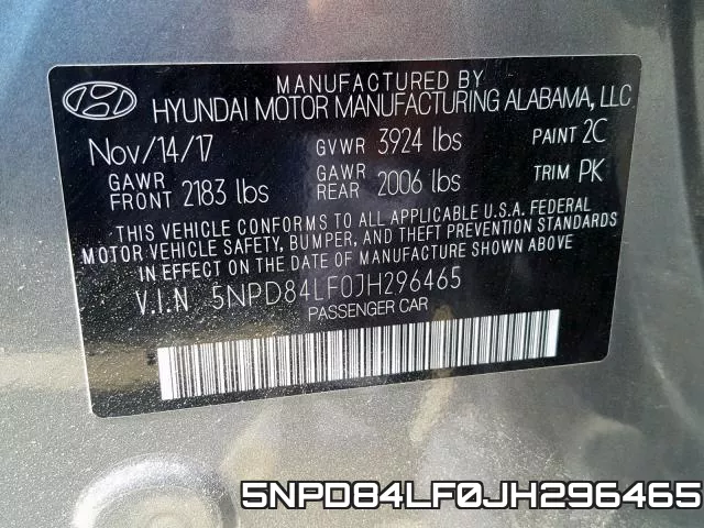 5NPD84LF0JH296465 фото 2