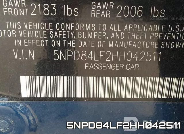 5NPD84LF2HH042511 фото 10