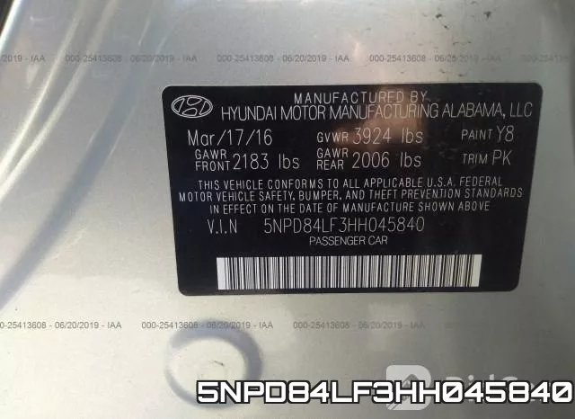 5NPD84LF3HH045840 фото 10
