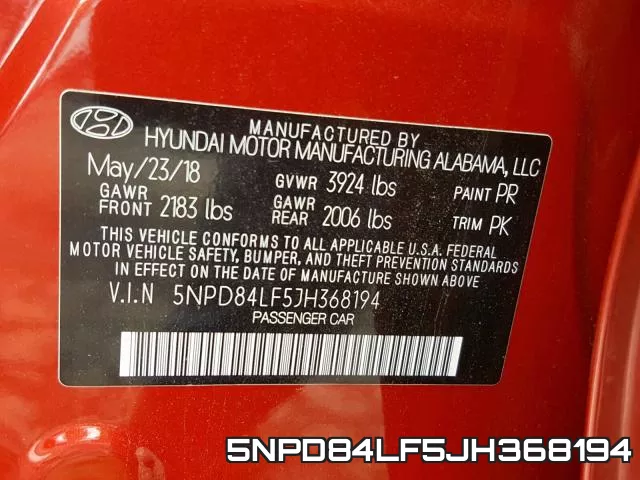 5NPD84LF5JH368194 фото 2