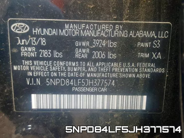 5NPD84LF5JH377574 фото 2