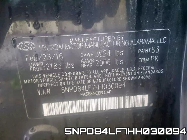 5NPD84LF7HH030094 фото 2