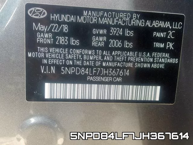 5NPD84LF7JH367614 фото 2