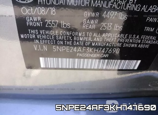 5NPE24AF3KH747690 фото 10