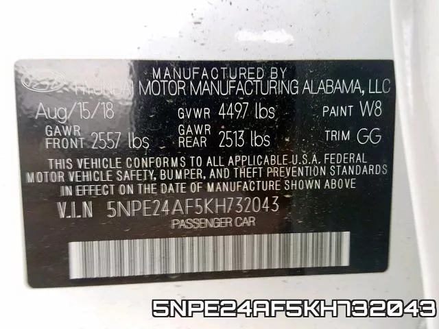 5NPE24AF5KH732043 фото 2