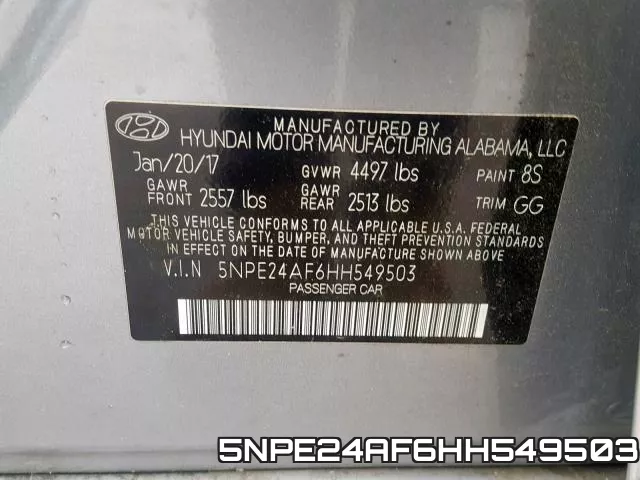 5NPE24AF6HH549503 фото 2