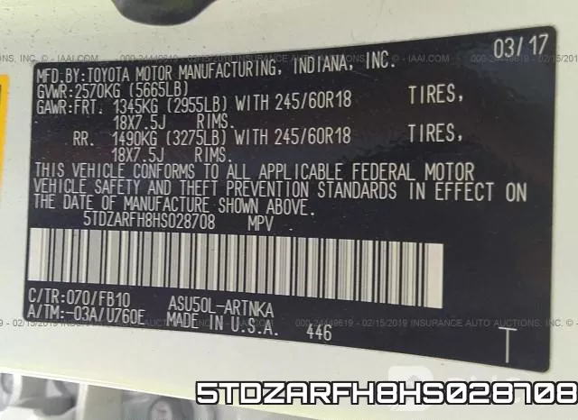 5TDZARFH8HS028708 фото 10