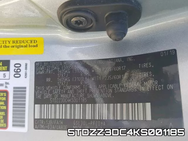 5TDZZ3DC4KS001185 фото 2