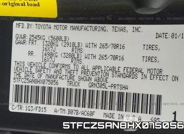 5TFCZ5AN8HX075056 фото 10