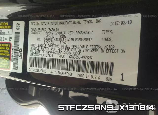 5TFCZ5AN9JX137814 фото 10