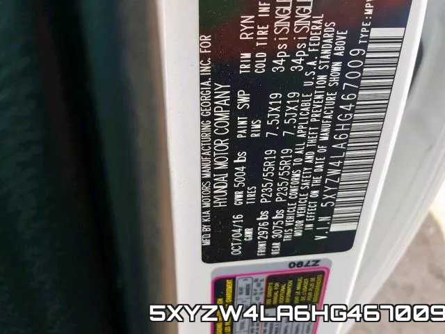 5XYZW4LA6HG467009 фото 2