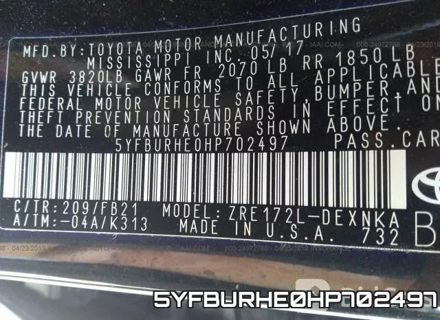 5YFBURHE0HP702497 фото 10