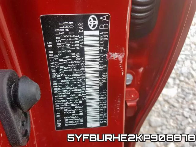 5YFBURHE2KP908878 фото 2