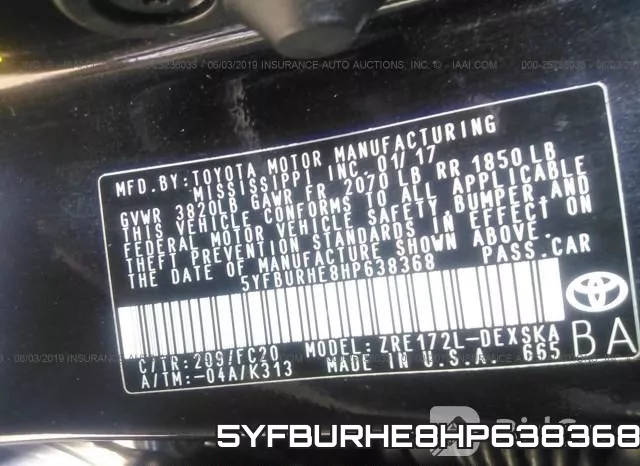 5YFBURHE8HP638368 фото 10