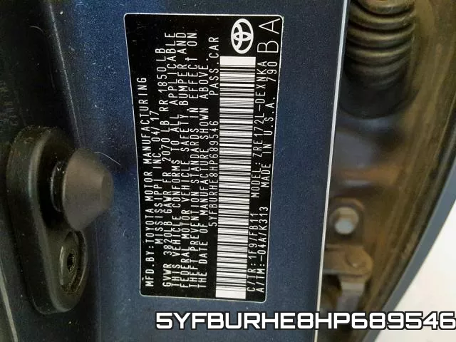 5YFBURHE8HP689546 фото 2