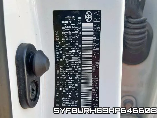 5YFBURHE9HP646608 фото 2