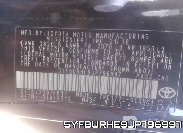 5YFBURHE9JP796997 фото 10