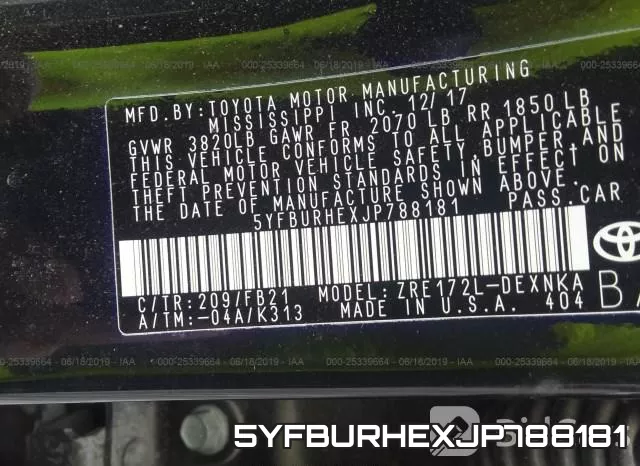 5YFBURHEXJP788181 фото 10