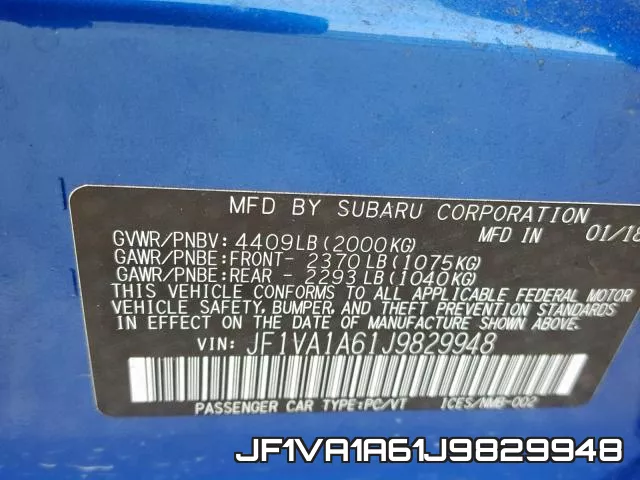 JF1VA1A61J9829948 фото 2