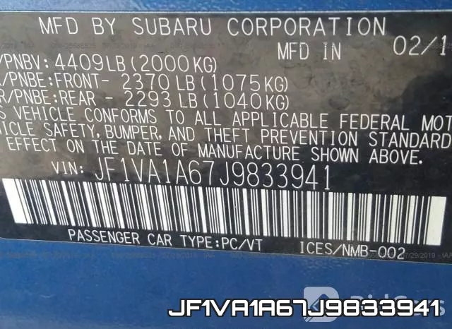 JF1VA1A67J9833941 фото 10