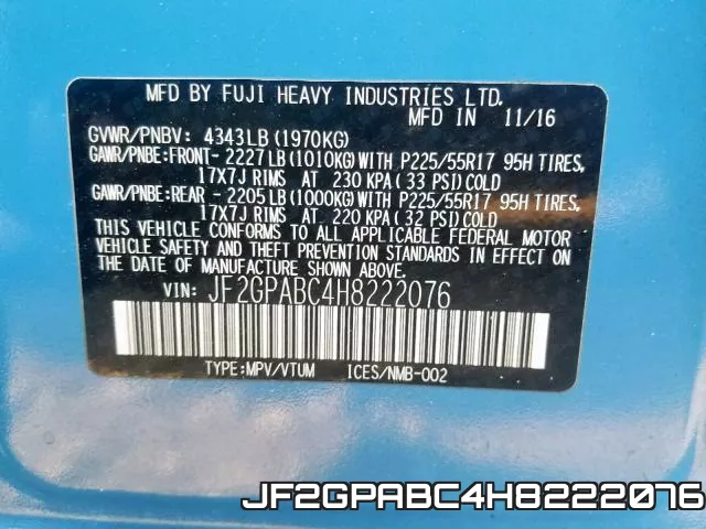 JF2GPABC4H8222076 фото 2