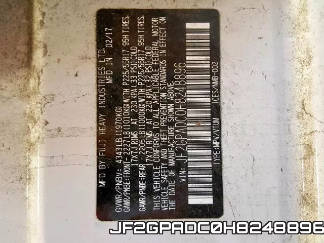 JF2GPADC0H8248896 фото 2