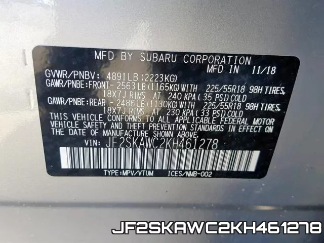 JF2SKAWC2KH461278 фото 2