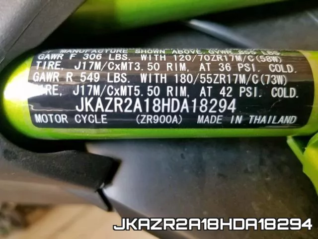 JKAZR2A18HDA18294 фото 2