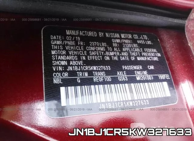 JN1BJ1CR5KW327633 фото 10
