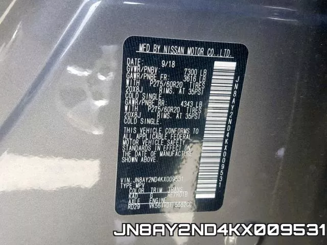 JN8AY2ND4KX009531 фото 2