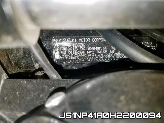 JS1NP41A0H2200094 фото 2