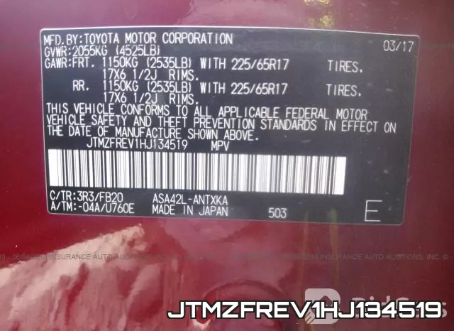 JTMZFREV1HJ134519 фото 10