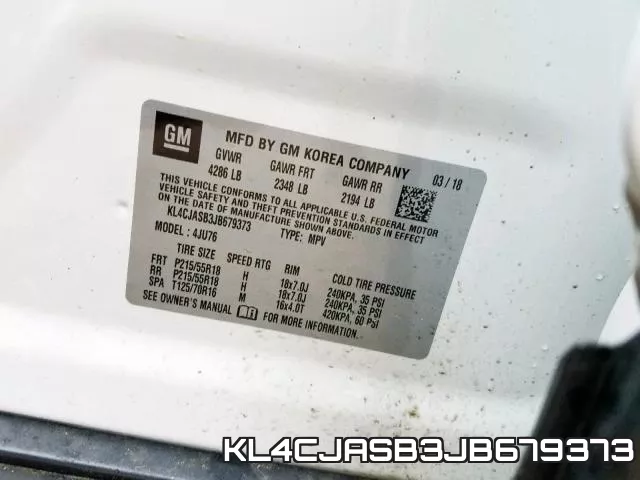 KL4CJASB3JB679373 фото 2