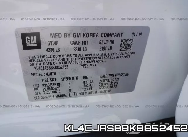 KL4CJASB8KB852452 фото 10