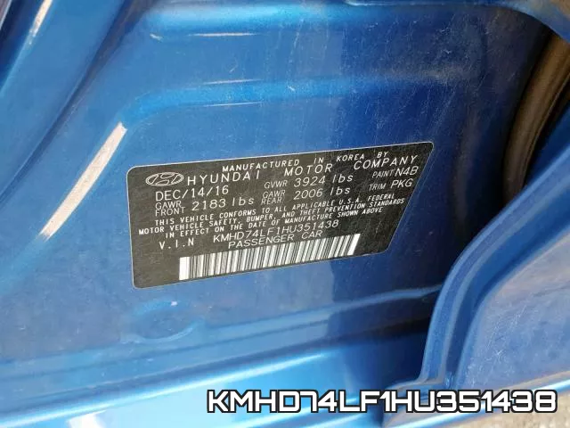 KMHD74LF1HU351438 фото 2