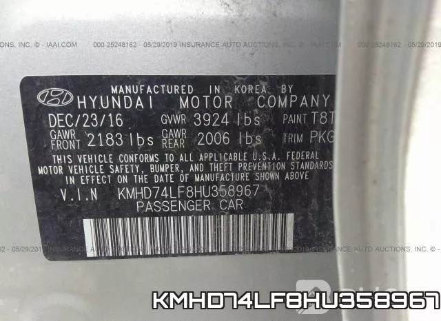 KMHD74LF8HU358967 фото 10
