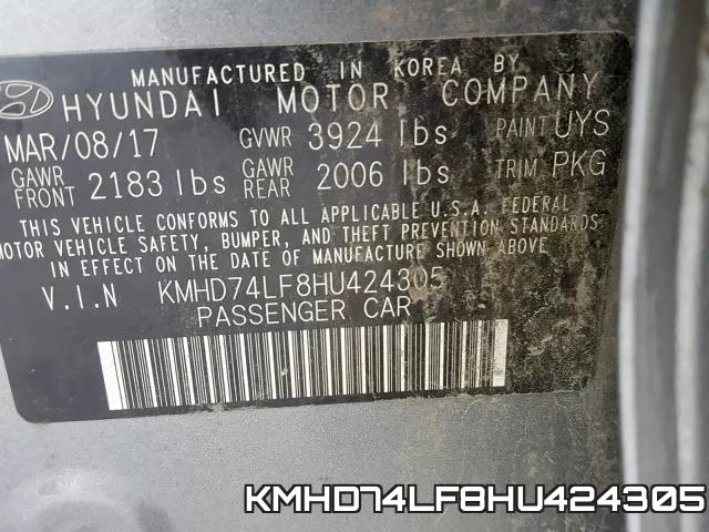 KMHD74LF8HU424305 фото 2