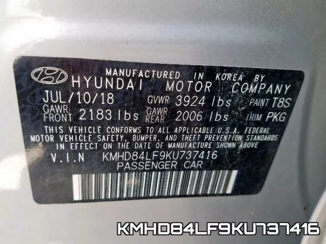 KMHD84LF9KU737416 фото 2