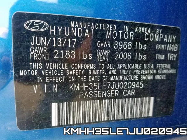 KMHH35LE7JU020945 фото 2