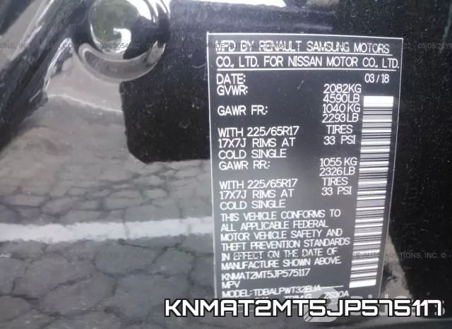 KNMAT2MT5JP575117 фото 10