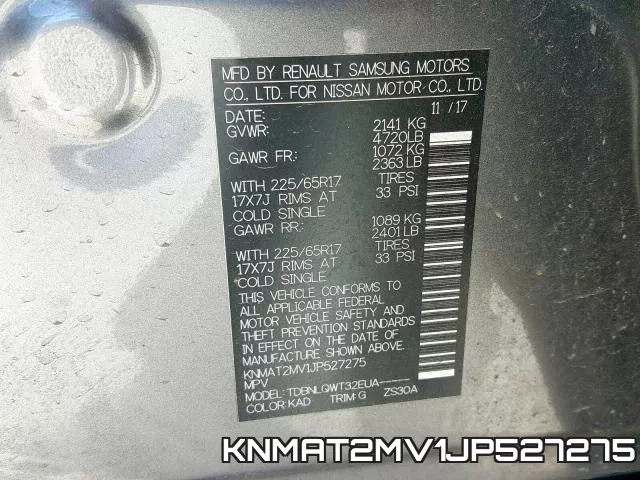 KNMAT2MV1JP527275 фото 2