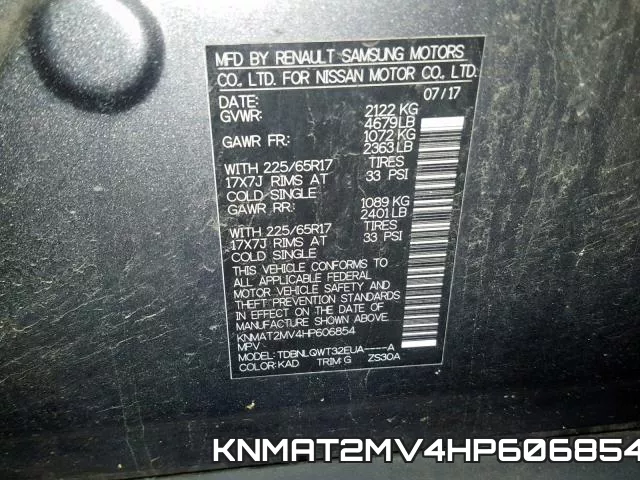 KNMAT2MV4HP606854 фото 2
