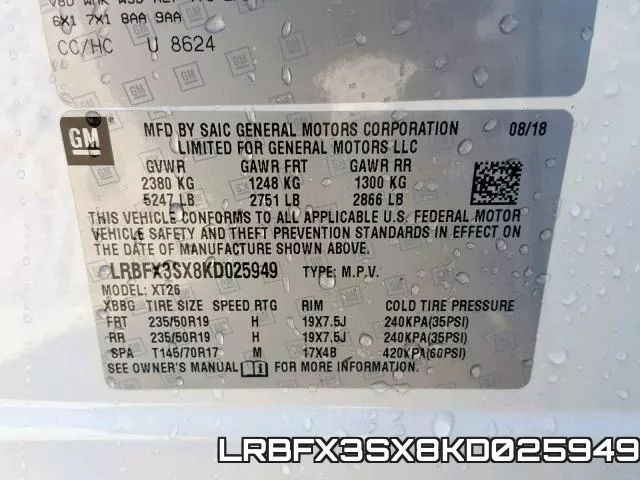 LRBFX3SX8KD025949 фото 2