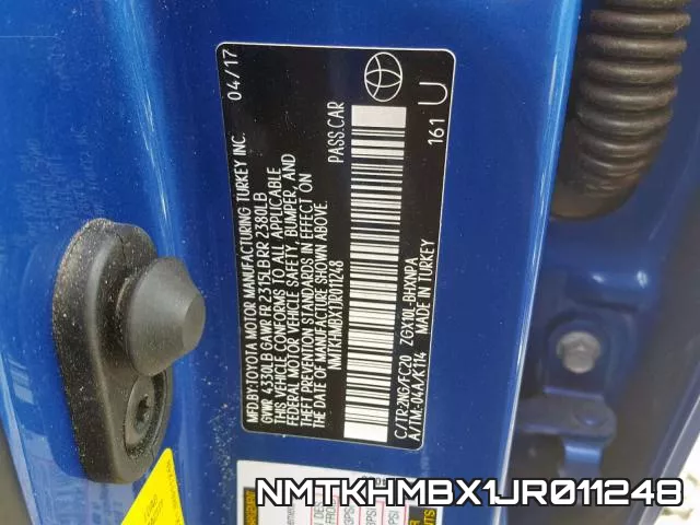 NMTKHMBX1JR011248 фото 2