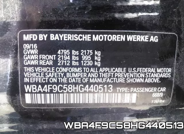 WBA4F9C58HG440513 фото 10