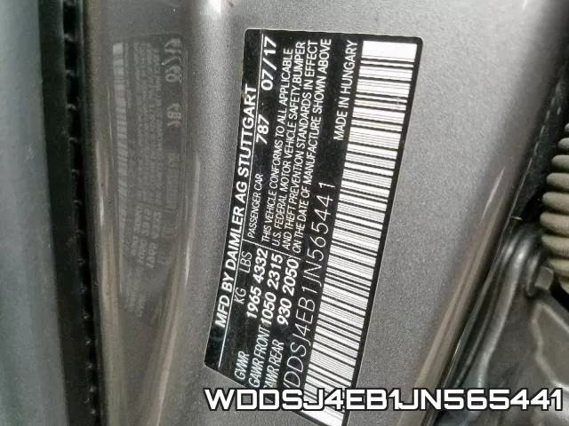 WDDSJ4EB1JN565441 фото 2